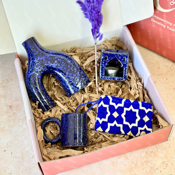 Coffret cadeau artisanal Azul mini bleu