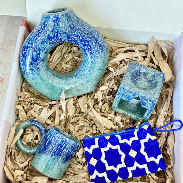 Coffret cadeau artisanal Tafoukt bleu jean