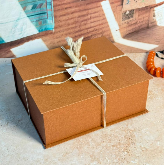 Boite prestige Terracota effet cuir 30cm/25cm/11cm