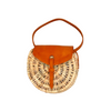 Sac bandoulière en cuir et raphia - Ajbir