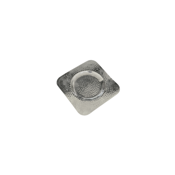 Sous tasse carrée martelée argentée - Ajbir