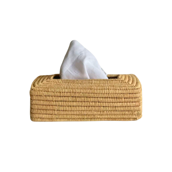 Boîte à mouchoirs en raphia - Ajbir