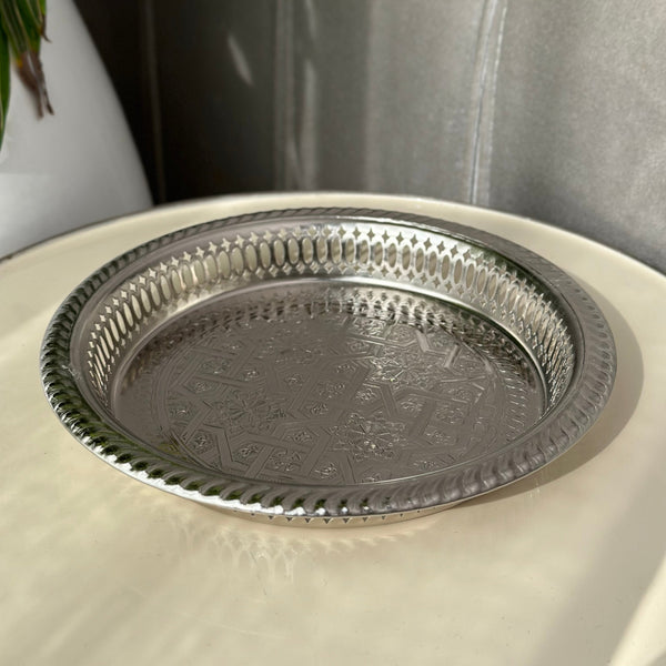 Plateau artisanal siniya à thé rond sans pieds 21cm