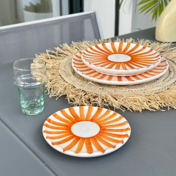 Service assiettes Tafoukt orange (12 pièces)
