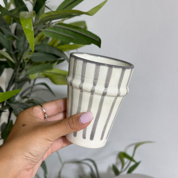 Verre beldi rayé gris clair - Ajbir