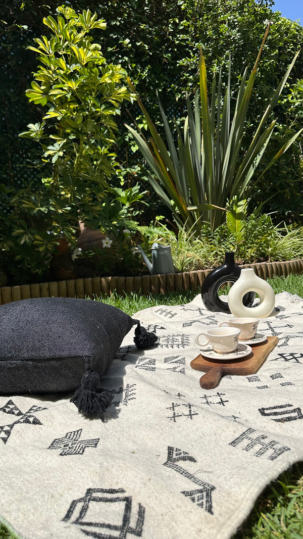 Tapis Hanbal noir amazigh 147cm/95cm - Ajbir