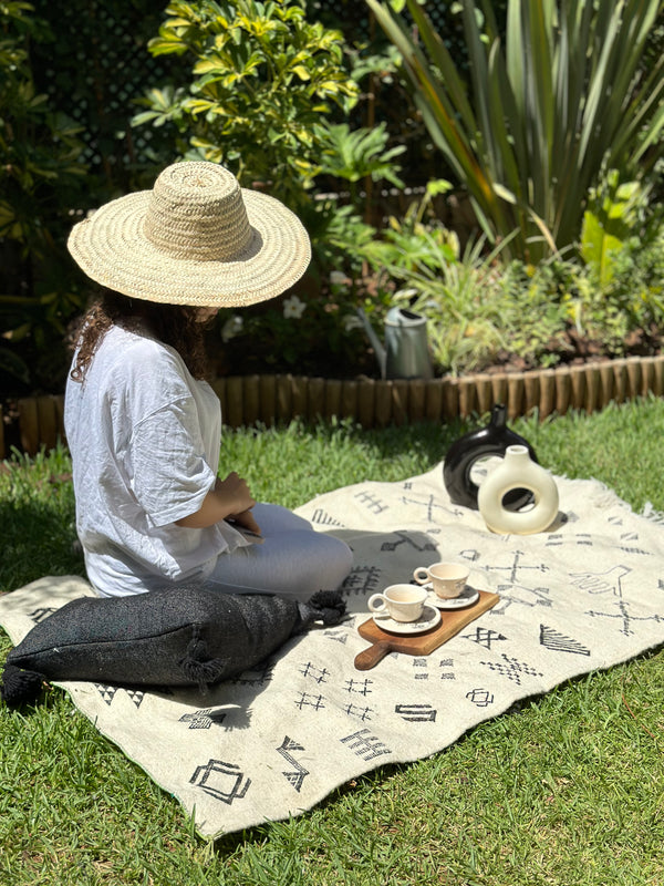 Tapis Hanbal noir amazigh 147cm/95cm - Ajbir