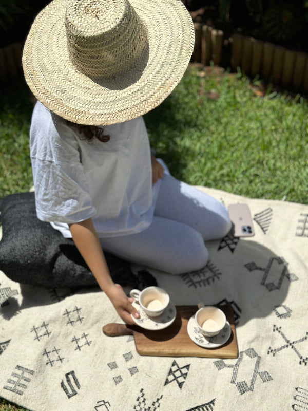 Tapis Hanbal noir amazigh 147cm/95cm - Ajbir