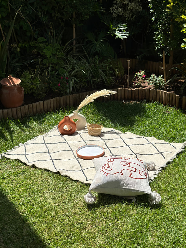 Tapis Hanbal noir losange 133cm/103cm - Ajbir