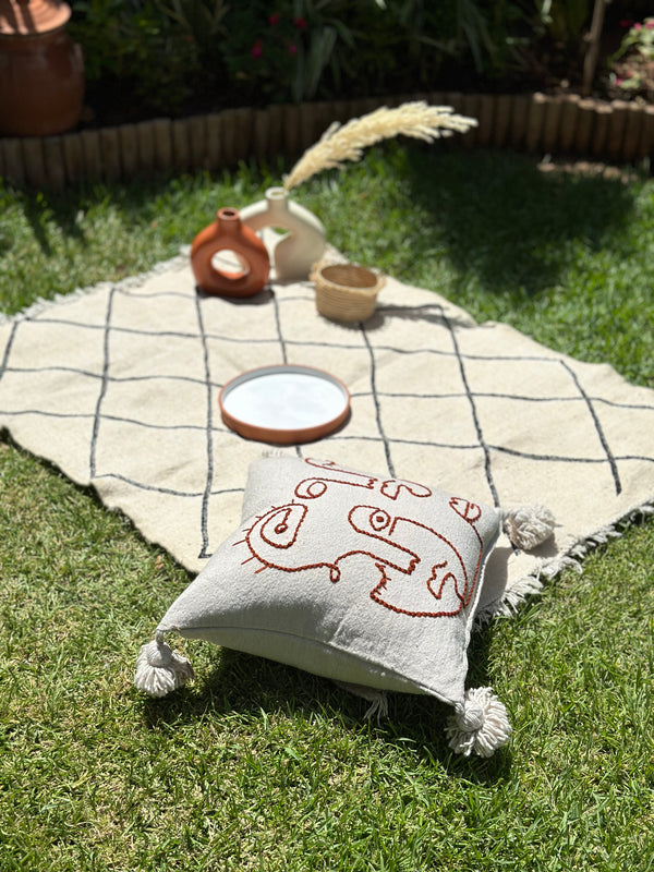 Tapis Hanbal noir losange 133cm/103cm - Ajbir