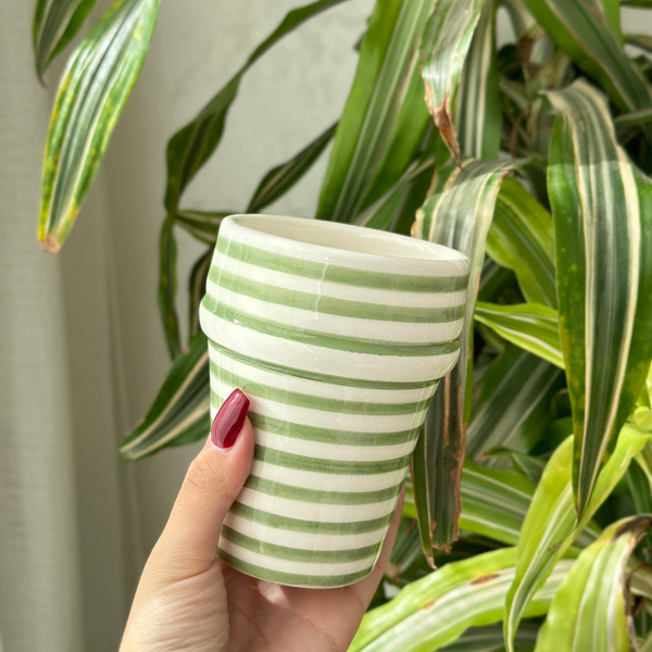 Grand verre beldi rayé noir - Ajbir