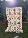 Tapis Berbère Azilal 100% Multicolore en Laine De Mouton 1,45m /92cm