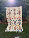 Tapis Berbère Azilal 100% Multicolore en Laine De Mouton 1,45m /92cm