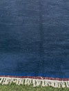 Tapis Berbère Azilal 100% Bleu en Laine De Mouton 2,12m /1,43m