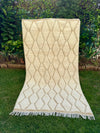 Tapis Berbère Azilal 100% Crème en Laine De Mouton 2,65m /1,51m