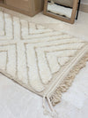 Tapis Beni Ouarain crème zigzag 117cm/65cm - Ajbir