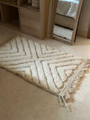 Tapis Beni Ouarain crème zigzag 117cm/65cm - Ajbir