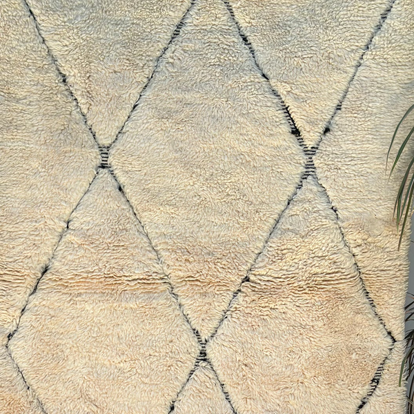 Tapis Mrirt crème à losanges- 150cm / 110cm - Ajbir
