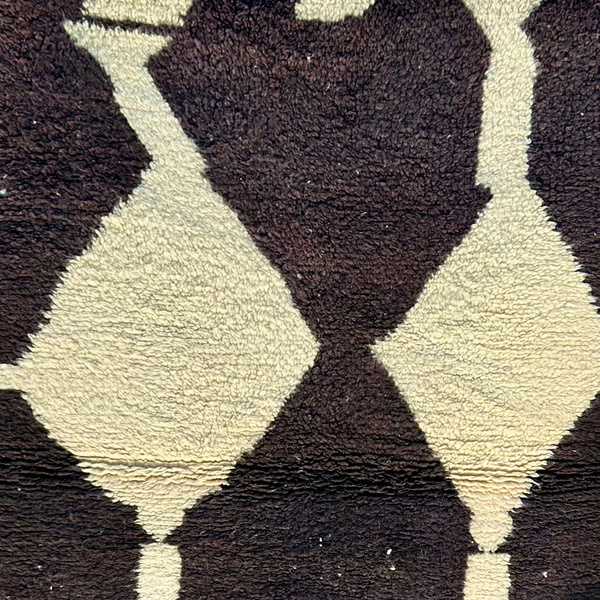 Tapis Beni Ouarain crème noir- 170cm / 110cm - Ajbir