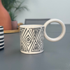Mug artisanal Tit noir et crème