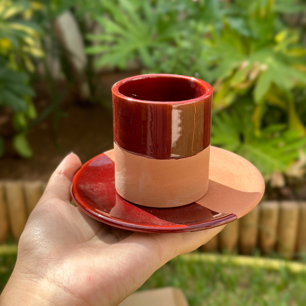 Tasse à café avec sous tasse bicolore - Ajbir