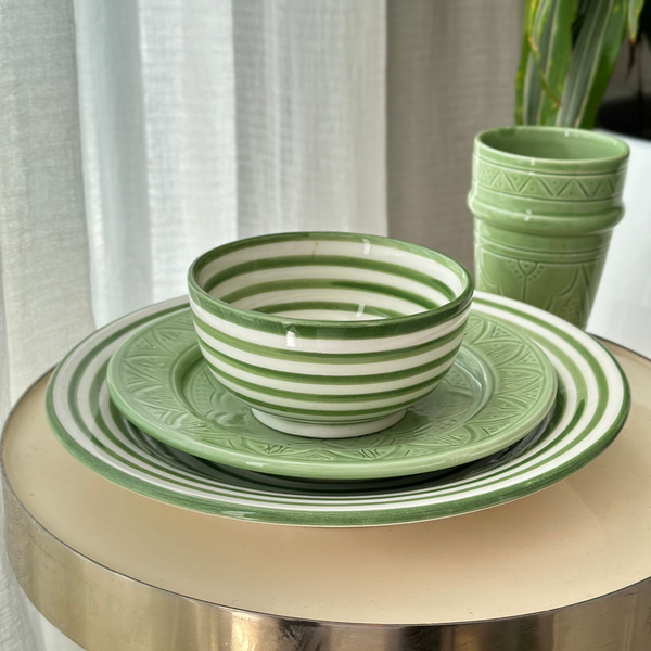 Bol rayé (Noir - Vert - Terracota) - Ajbir