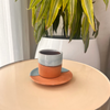 Tasse à café avec sous tasse bicolore - Ajbir