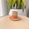 Tasse à café avec sous tasse bicolore - Ajbir