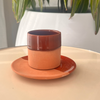 Tasse à café avec sous tasse bicolore - Ajbir