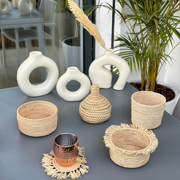 Panier Anouzà franges naturel - Ajbir