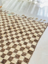 Tapis Beni Ouarain damier taupe - 2,42m / 1,62m - Ajbir