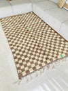 Tapis Beni Ouarain damier taupe - 2,42m / 1,62m - Ajbir
