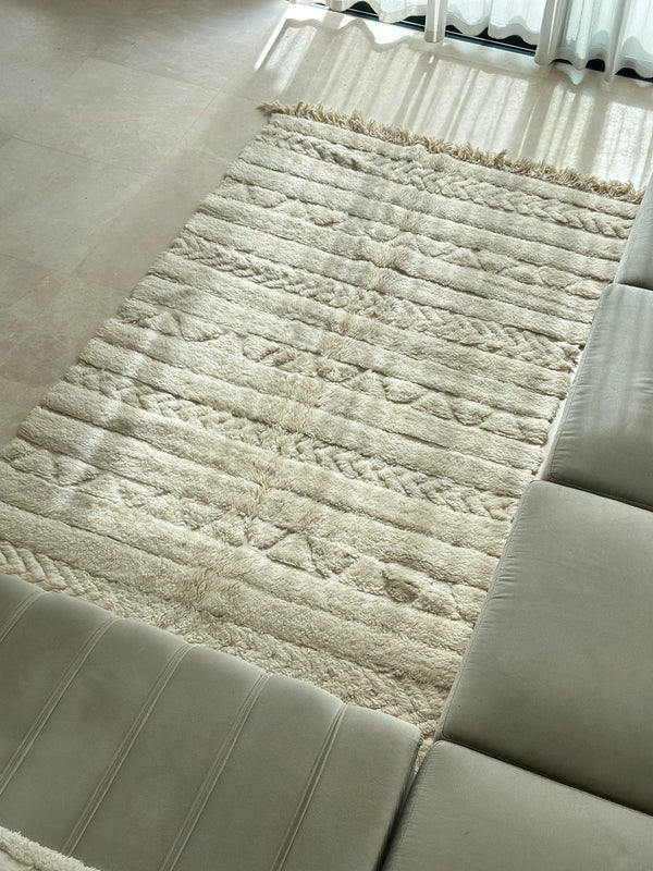 Tapis Beni Ouarain crème- 2,50m / 1,52m - Ajbir
