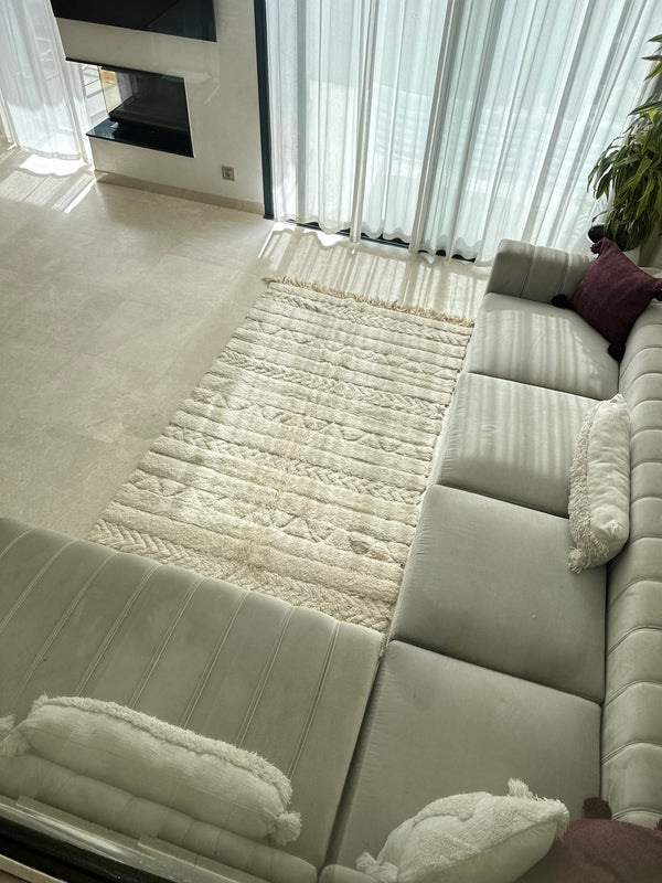 Tapis Beni Ouarain crème- 2,50m / 1,52m - Ajbir