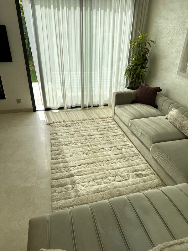 Tapis Beni Ouarain crème- 2,50m / 1,52m - Ajbir