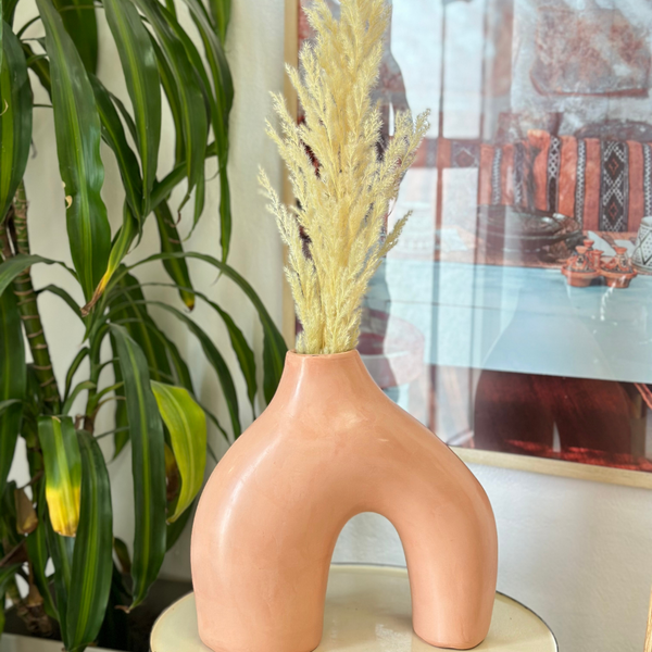 Vase azul bombé mat - Ajbir