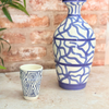 Vase Amazigh bleu et blanc (Pièce unique)