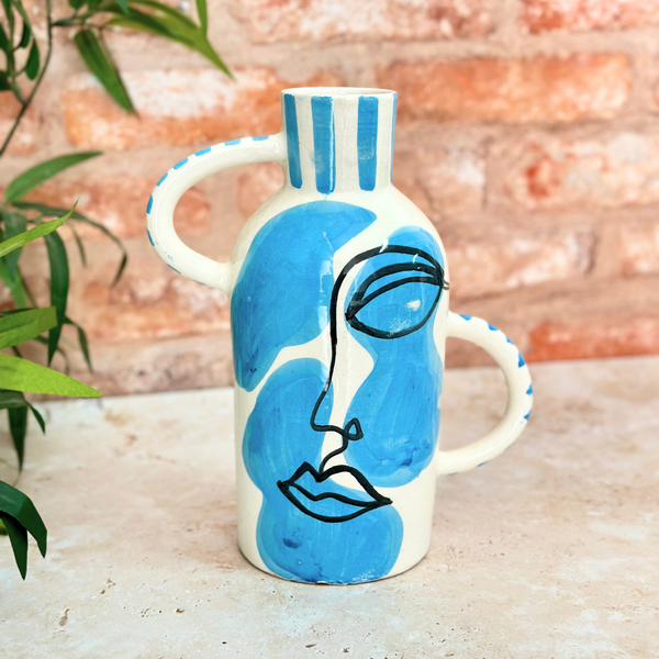 Vase artisanal Taboukalt Oudm turquoise