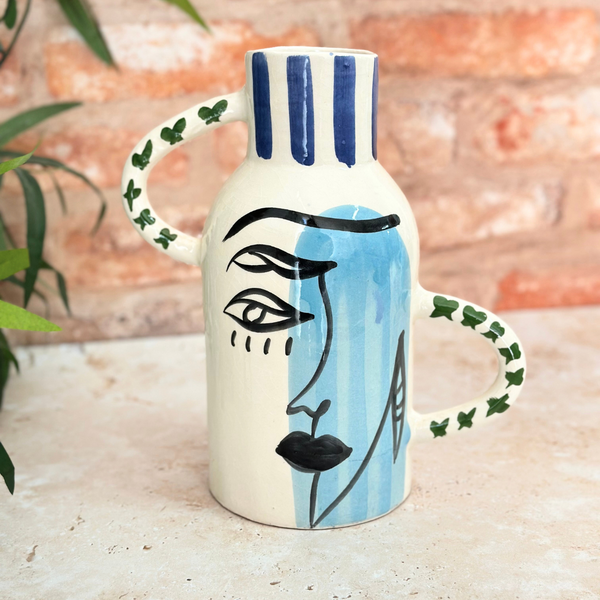 Vase artisanal Taboukalt Oudm bleu