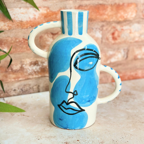 Vase artisanal Taboukalt Oudm turquoise