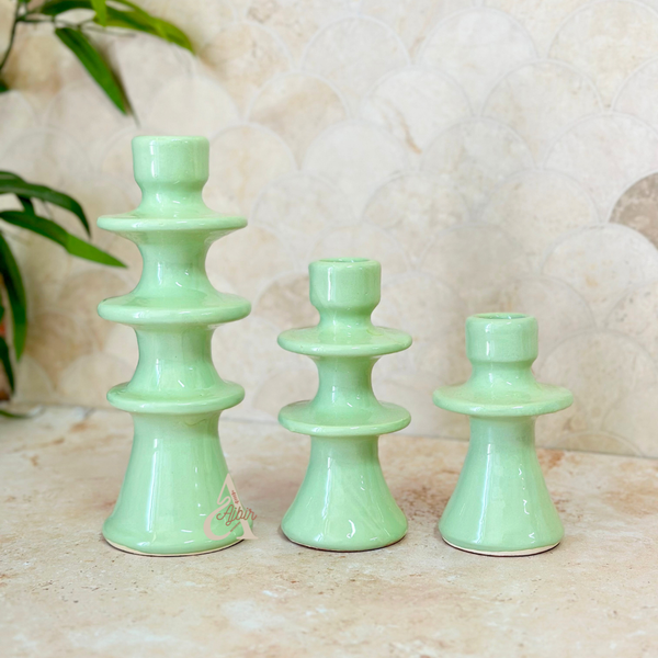 Porte bougie vert eau moderne