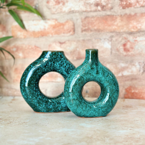 Vase artisanal Tafoukt vernis petit allongé