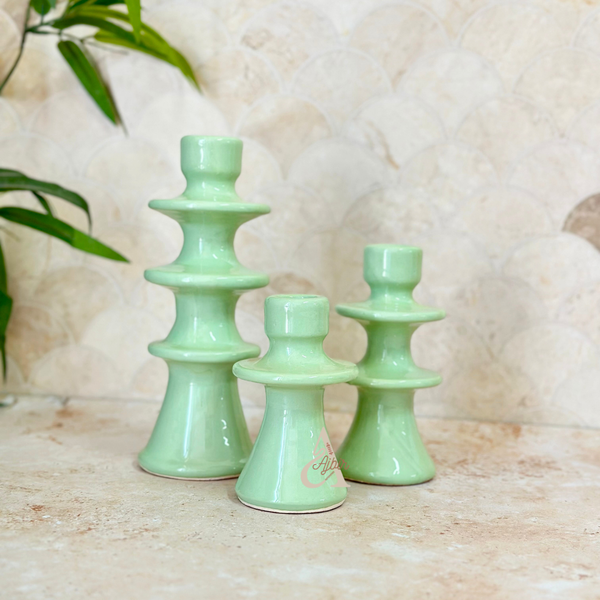 Porte bougie vert eau moderne