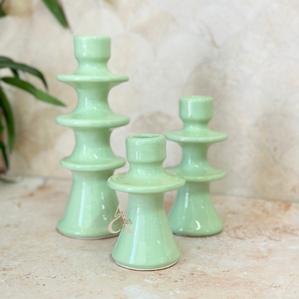 Porte bougie vert eau moderne