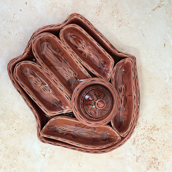 Assiette Khmissa Nakch multi compartiments