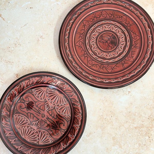 Assiette Nakch bordeau