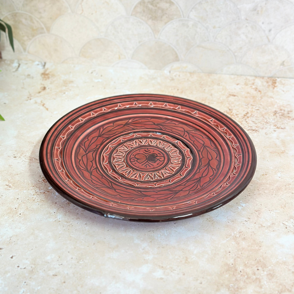 Assiette Nakch bordeau