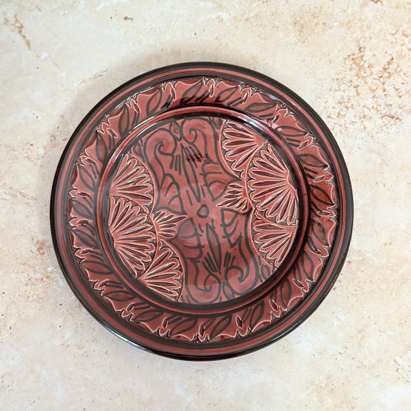 Assiette Nakch bordeau