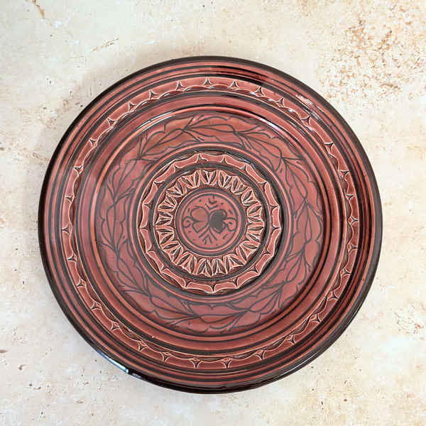 Assiette Nakch bordeau