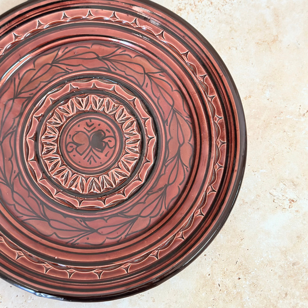 Assiette Nakch bordeau